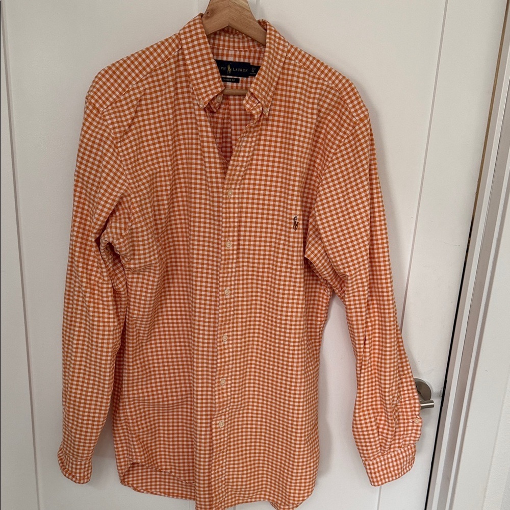 Polo Ralph Lauren Men's Orange Gingham Shirt